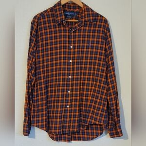 Ralph Lauren Orange and Navy Plaid Shirt
